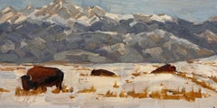 „Cold and Tired“ (2022) von Clyde Steadman, Original Landschaftsgemälde, Ölgemälde