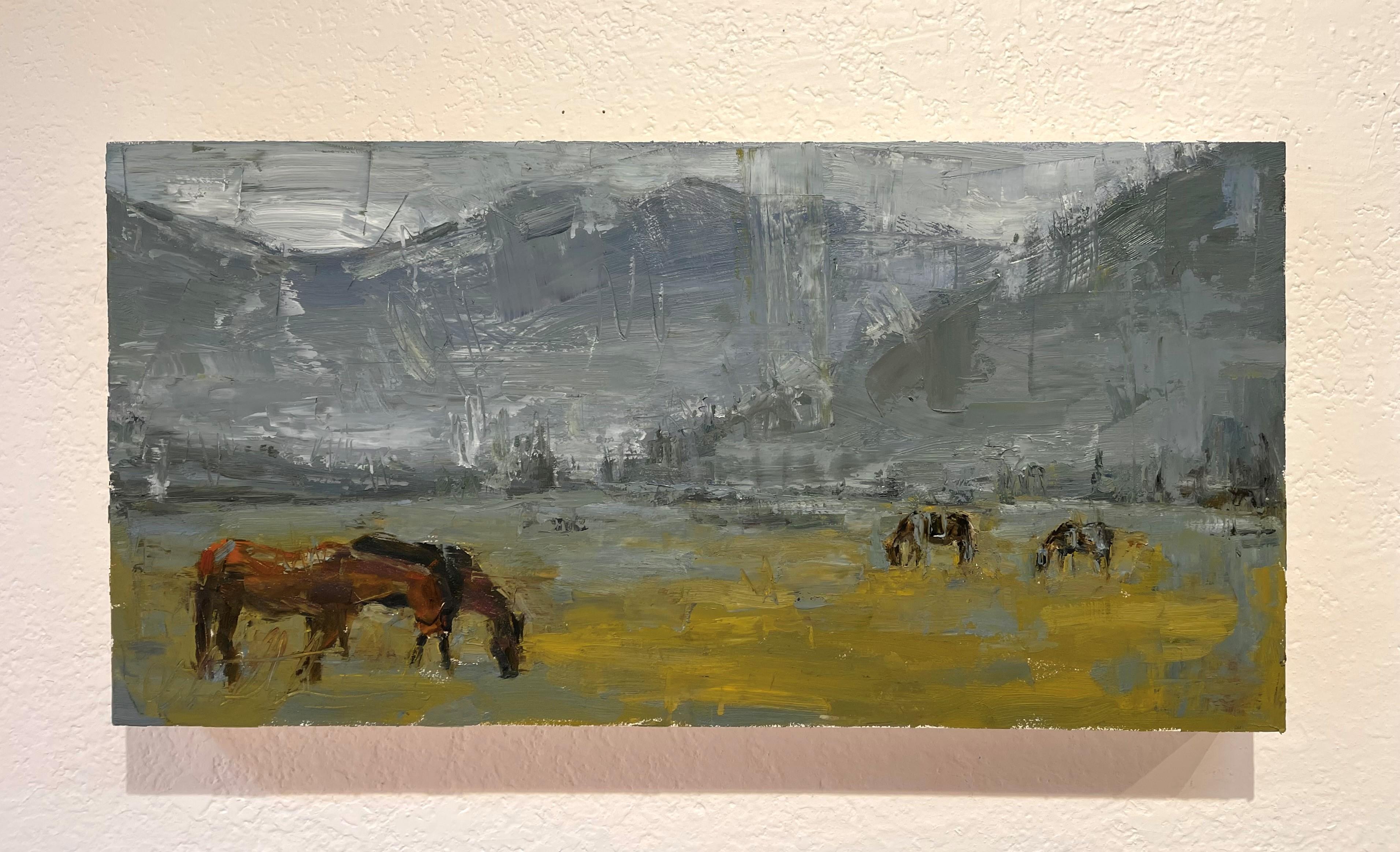 „Cold on the Plain“ Ölgemälde (Amerikanischer Impressionismus), Painting, von Clyde Steadman