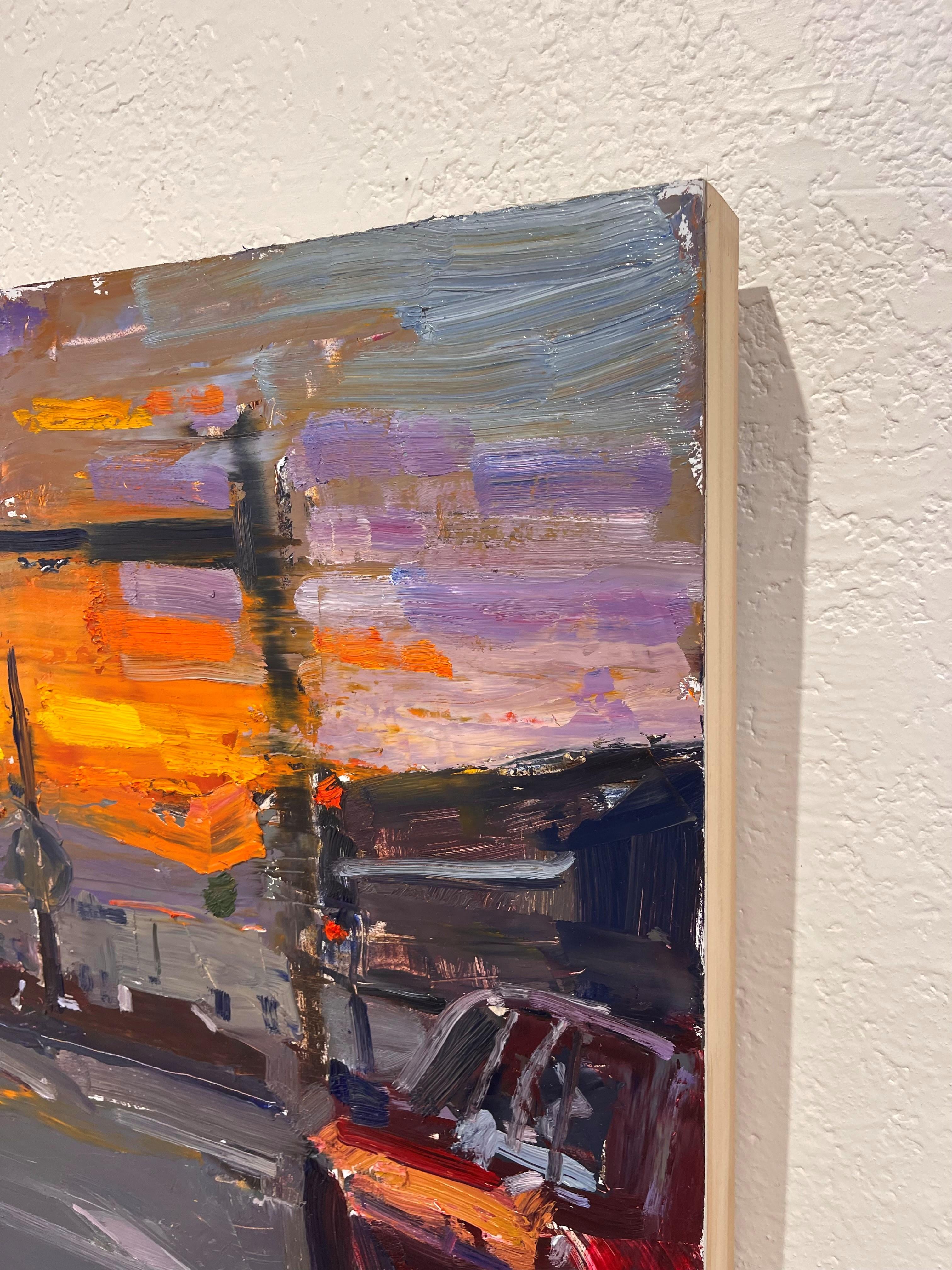 „Commerce City Sunset“, Ölgemälde (Amerikanischer Impressionismus), Painting, von Clyde Steadman