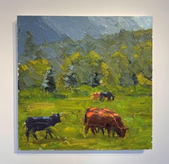 „Komposition in Blau und Grün“, Ölgemälde