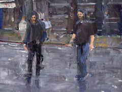 "Crossing Over" (2023) by Clyde Steadman, Original Cityscape Oil Painting