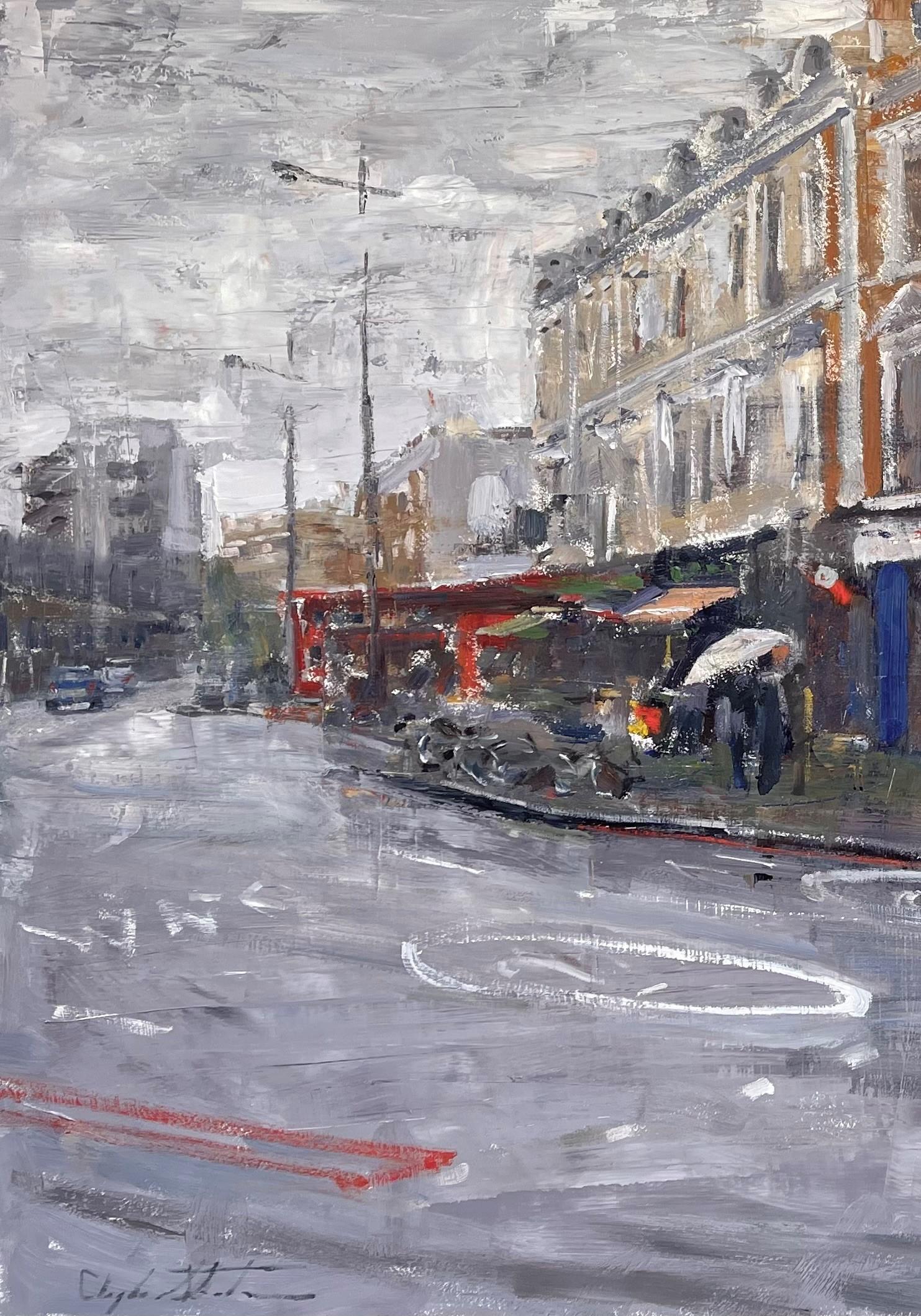 „Crossing Over“ (2023) von Clyde Steadman, Original Cityscape, Ölgemälde im Angebot 2