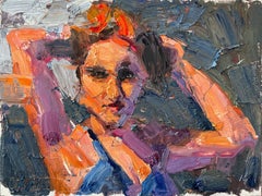"Pelo recogido" (2024) de Clyde Steadman, Pintura al óleo original, Retrato femenino