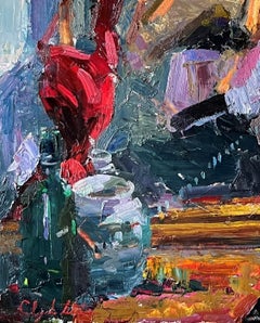 "Attenti al peccatore" (2022) di Clyde Steadman, pittura a olio originale di nudo femminile