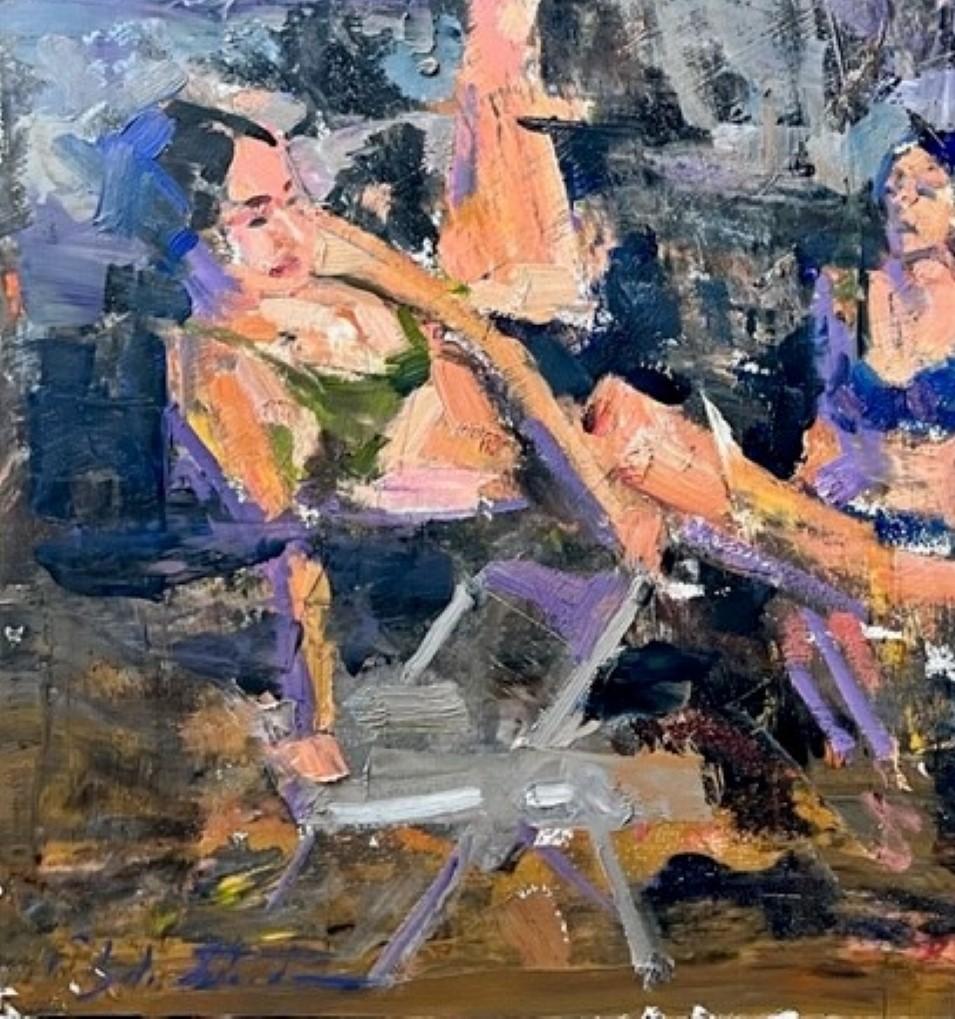 « Low at Dark » (2022) de Clyde Steadman, peinture à l'huile originale de portrait de femme en vente 1