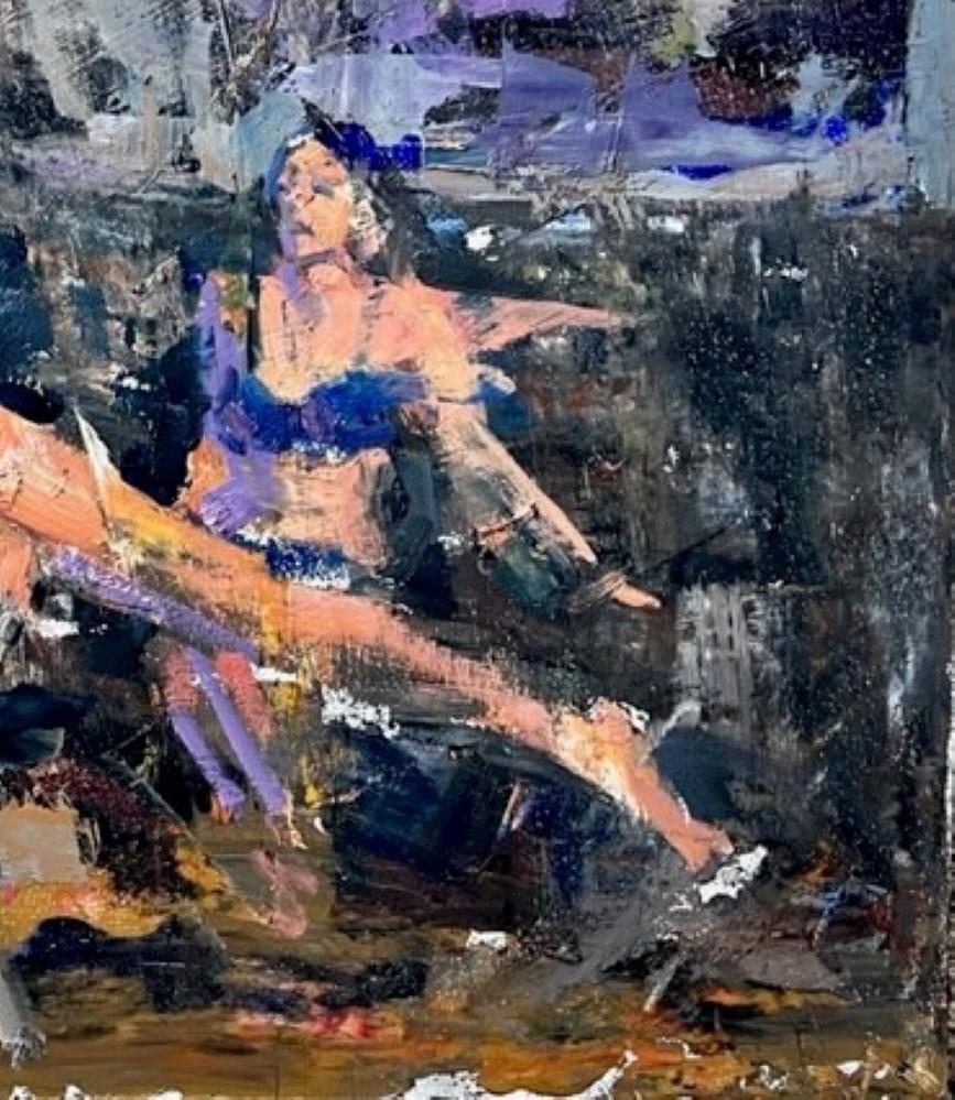« Low at Dark » (2022) de Clyde Steadman, peinture à l'huile originale de portrait de femme en vente 2