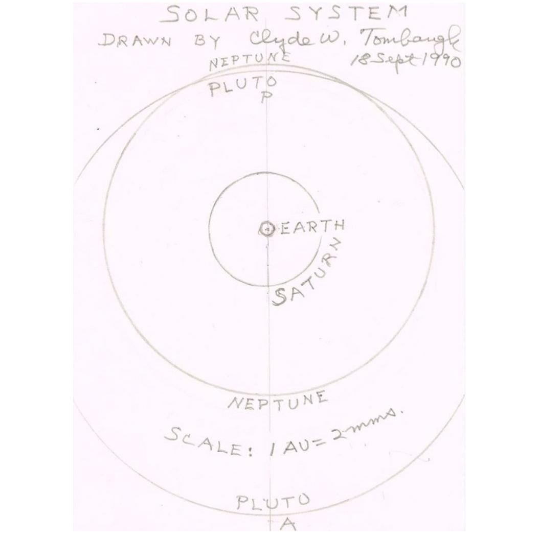 Clyde Tombaugh Autographed Sketch of Solar System
