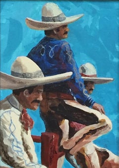 "Charro Tres" Three Charro Cowboys Ranch Scene