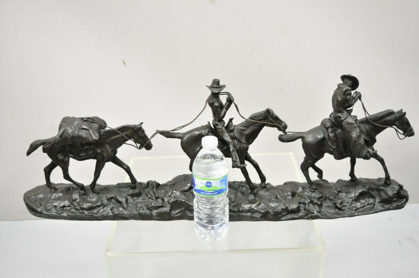 C.M. Russell Bronze Changing Outfits Western Horse Sculpture Statue 2