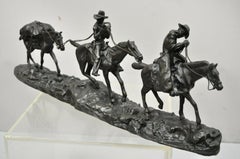 C.M. Russell Bronze Changing Outfits Western Horse Sculpture Statue