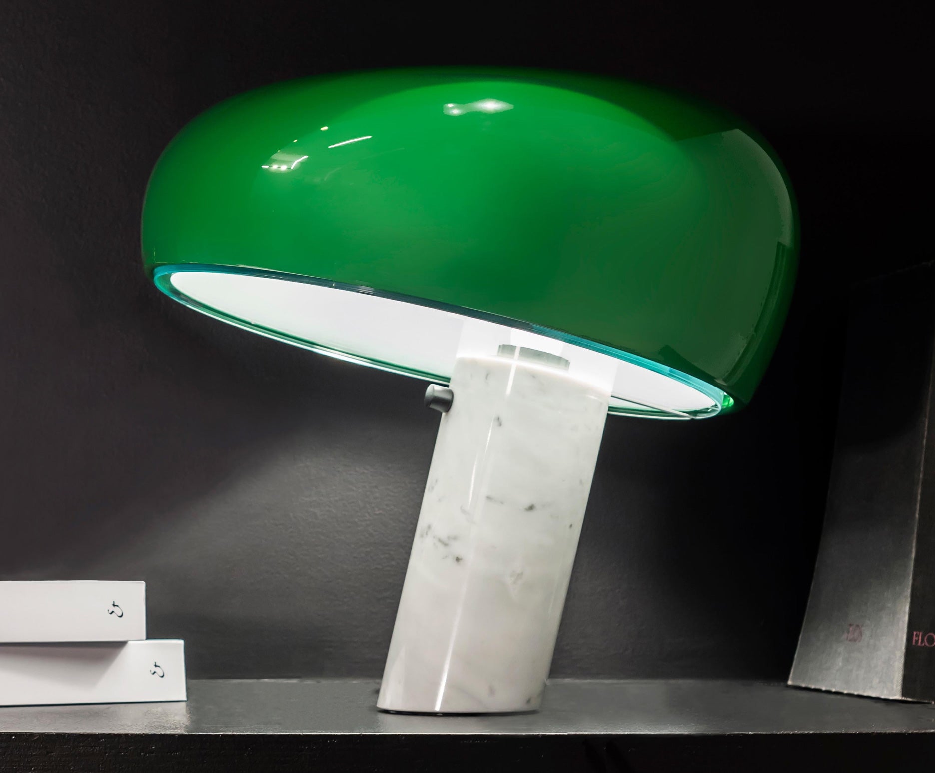 FLOS Snoopy Table Lamp in Green by Achille and Pier Giacomo Castiglioni For  Sale at 1stDibs