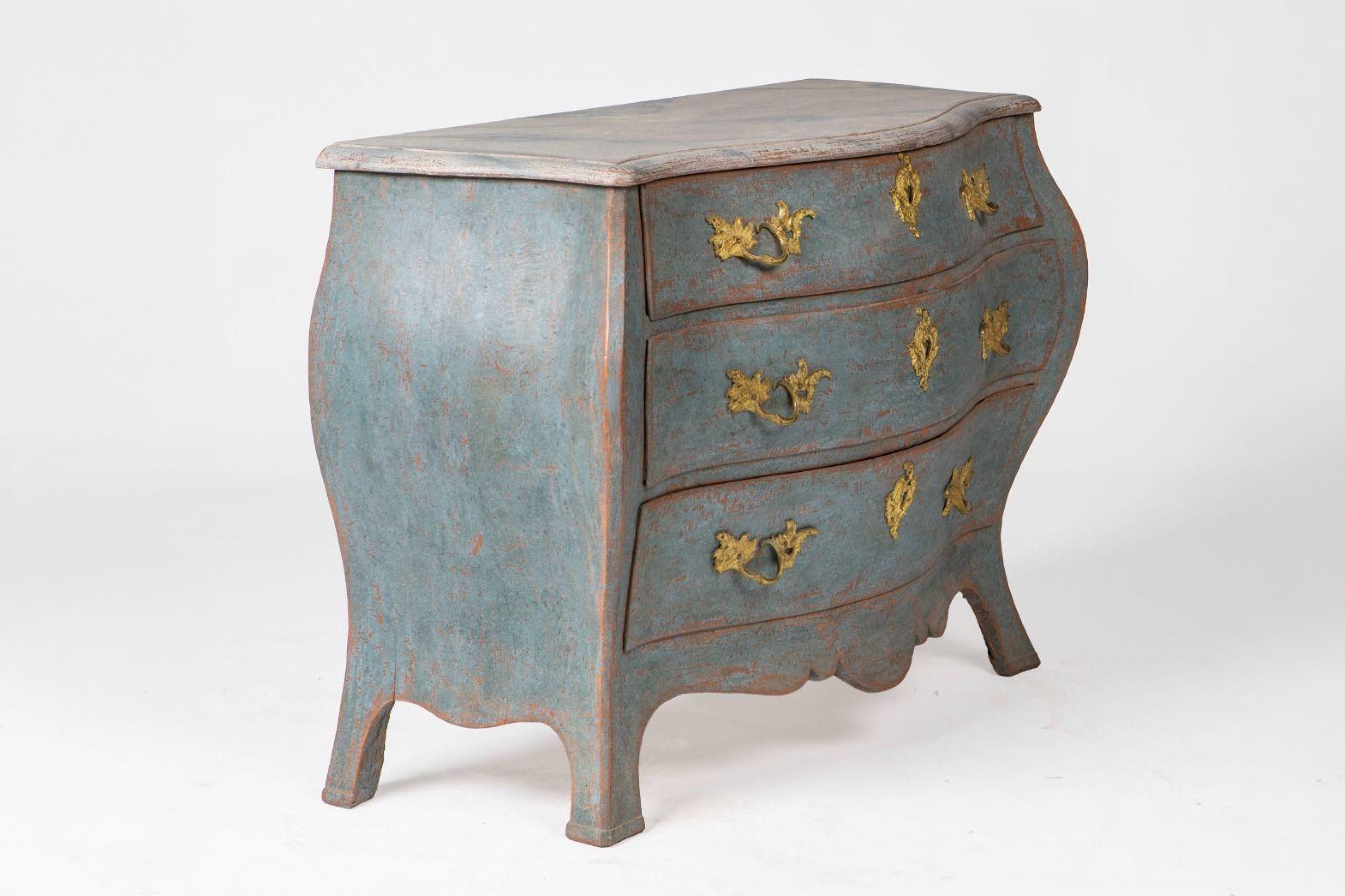 Swedish Bombe Rococo Chest of Drawers