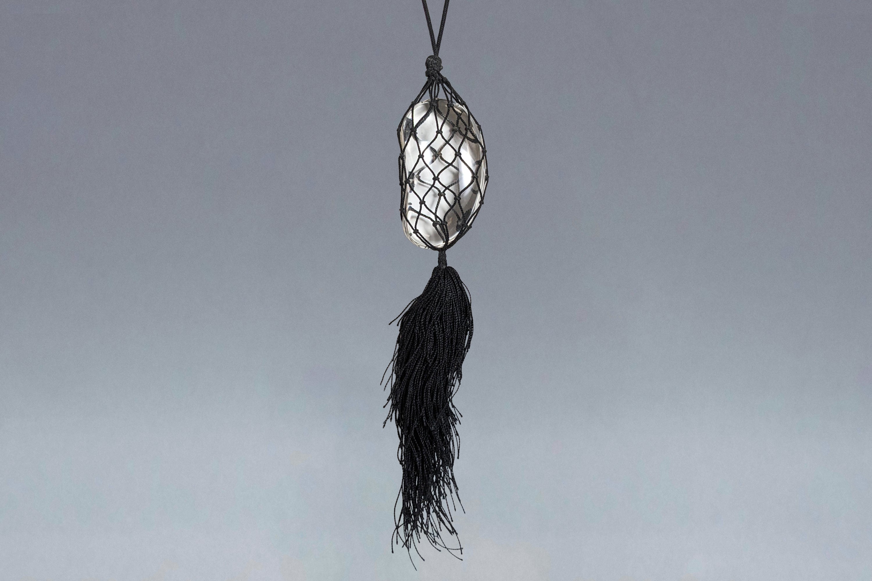 Elsa Peretti for Halston Rock Crystal Bean Pendant, 1970s