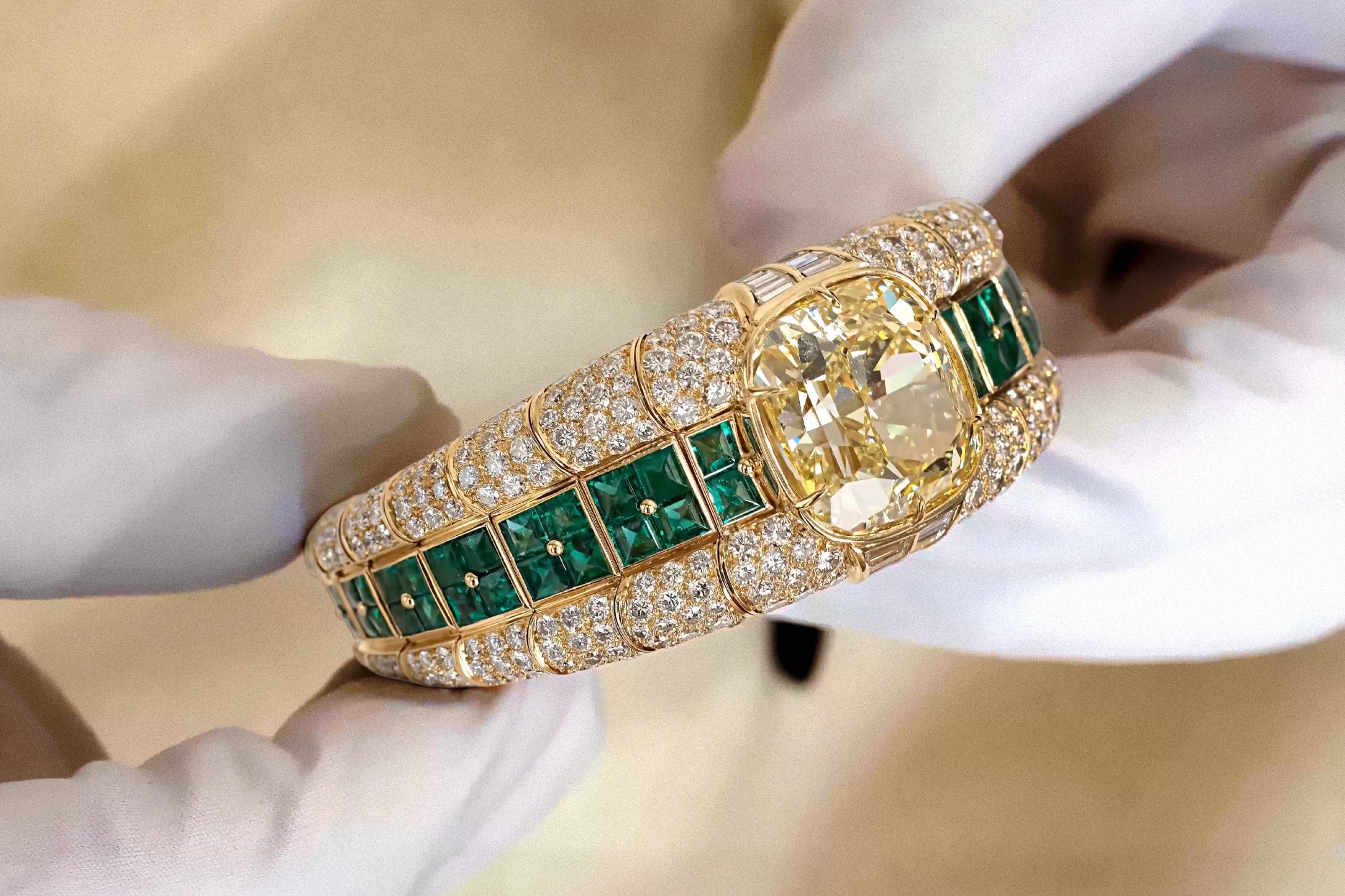 Bulgari Fancy Intense Yellow Diamond Bangle Bracelet, 1910