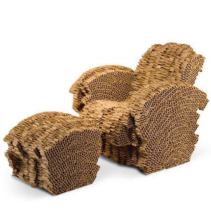 Frank O. Gehry Miniature Chair and Ottoman, 2001