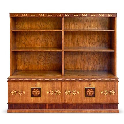 Arts and Crafts Inlaid Bookcase, 1920