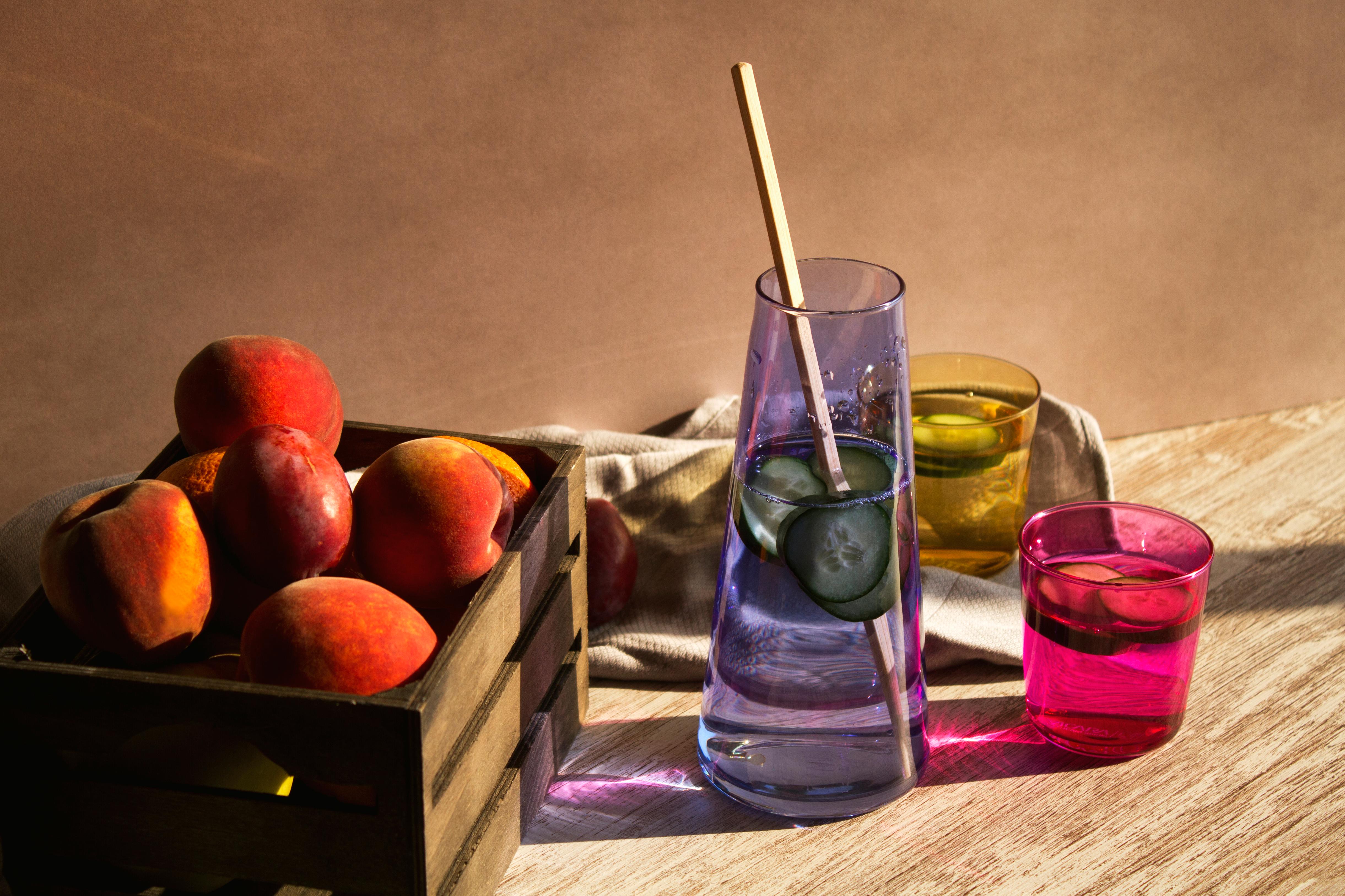 Cmyk, Playful Color Theory Inspired Glass and Carafe Set by Ojeam Studio For Sale 5
