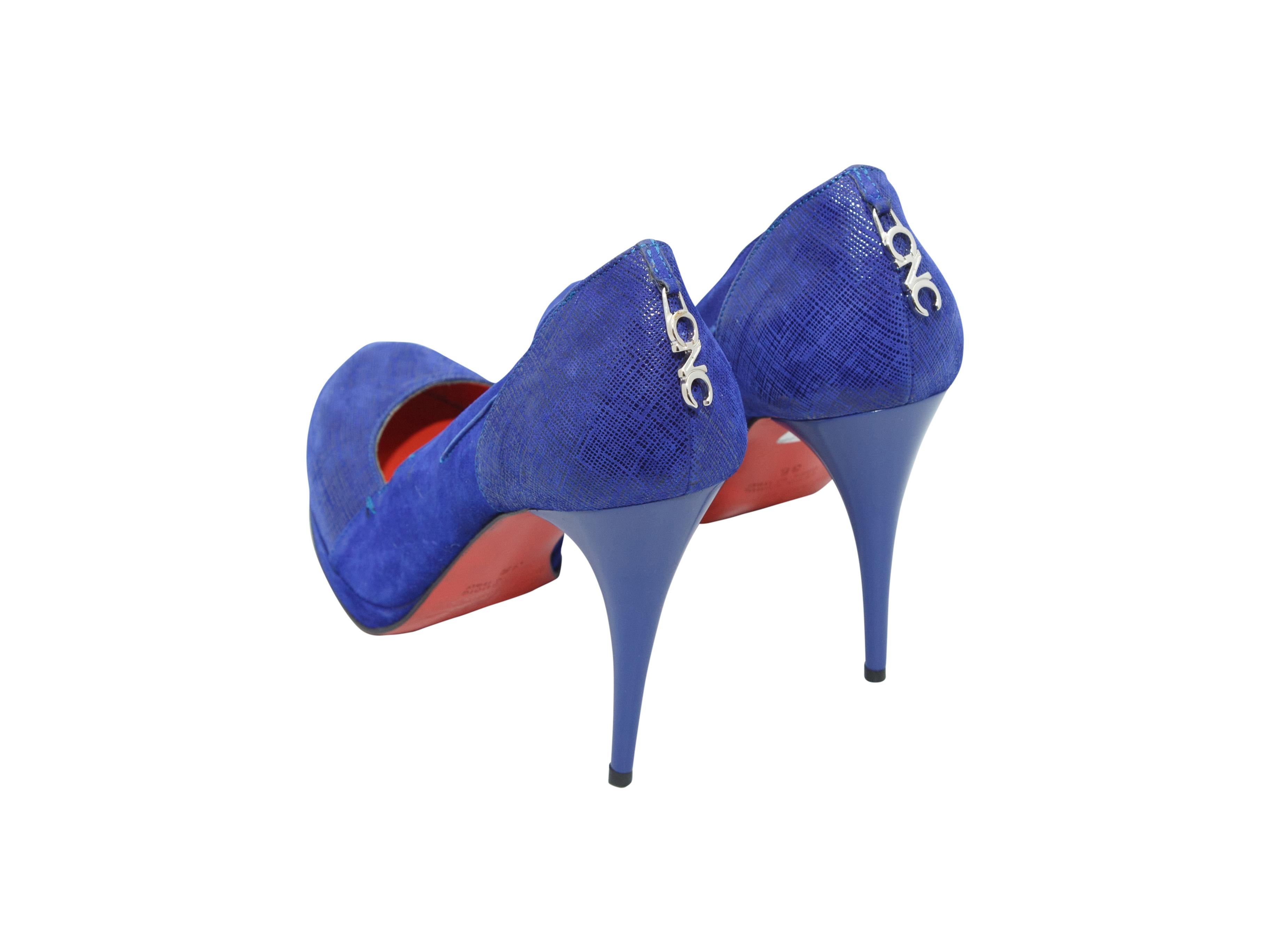 Women's C'N'C' Costume National Blue Suede Platform Heels