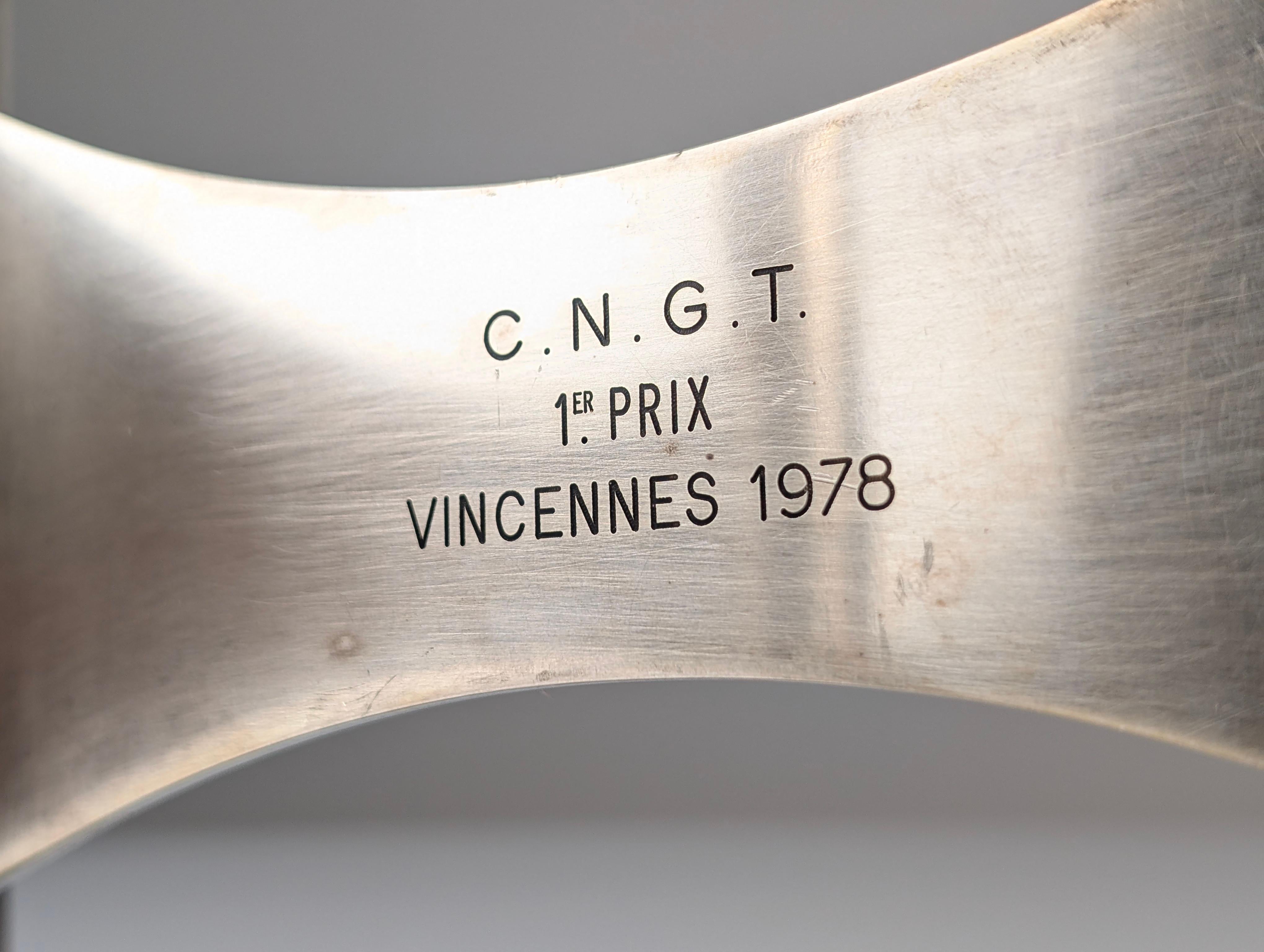 Mid-Century moderno Premio CNGT 1978 per il tennis: Tallon Ravinet d'Enfert, candeliere in argento placcato in vendita