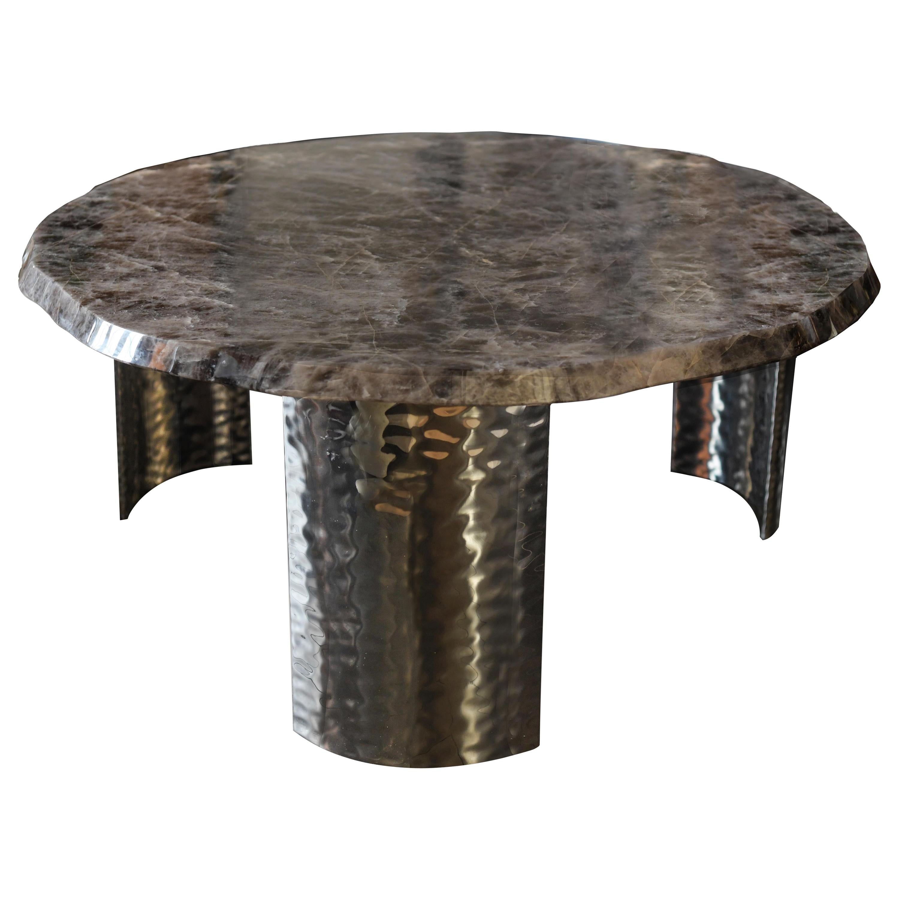 CNS Smoky Rock Crystal Cocktail Table by Phoenix For Sale