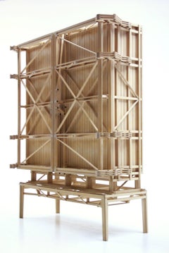 CNSTR Cabinet, Solid Oak M 200x60x160 Contemporary Designer Case, High-end craft
