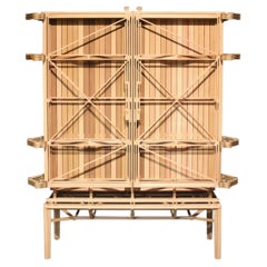 CNSTR Cabinet, Solid Oak M 200x60x160 Contemporary Designer Case, High-end craft