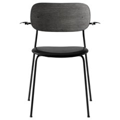 Co Chair, Armrest, Dakar Black 0842 Seat, Black Oak Back 
Arms