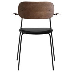 Co Chair, Armrest, Dark Stained Oak Seat ‘Black 0842’ or Black Legs