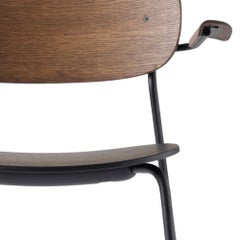 Co Chair, Dining Chair, Dark Stained Oak Frame with Armrest