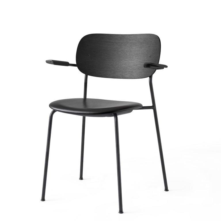 Co Chair, Dining Chair in Natural Oak with Black Dakar Leather and an