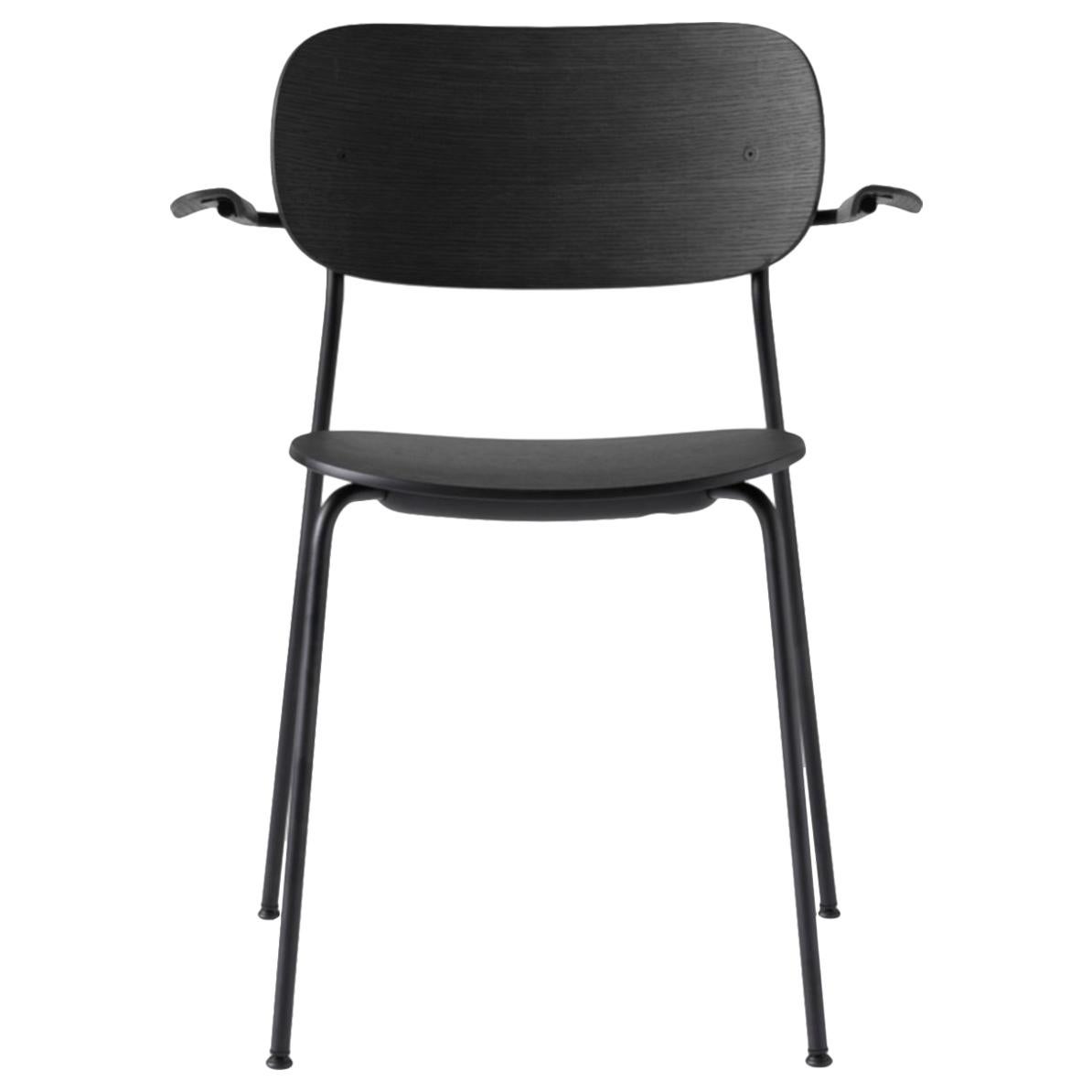 Co Chair, Dining Chair Made of Black Oak and with an Armrest im Angebot
