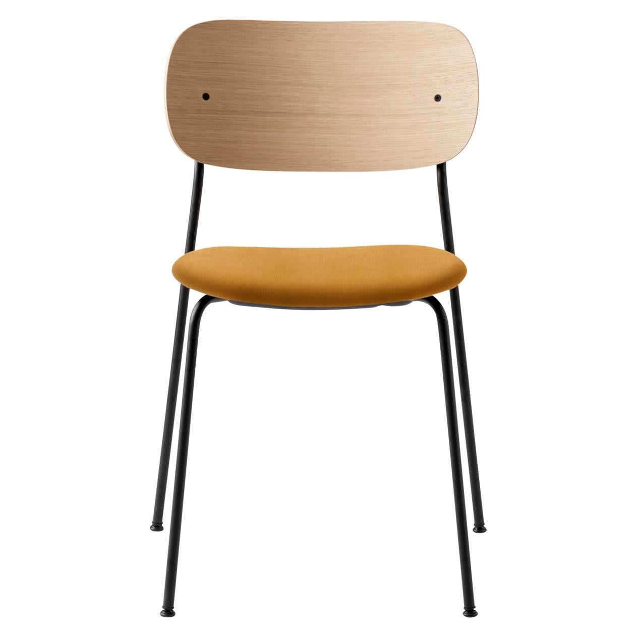 Co Chair, Dining Chair, Natural Oak Frame with Orange Velvet Upholstery