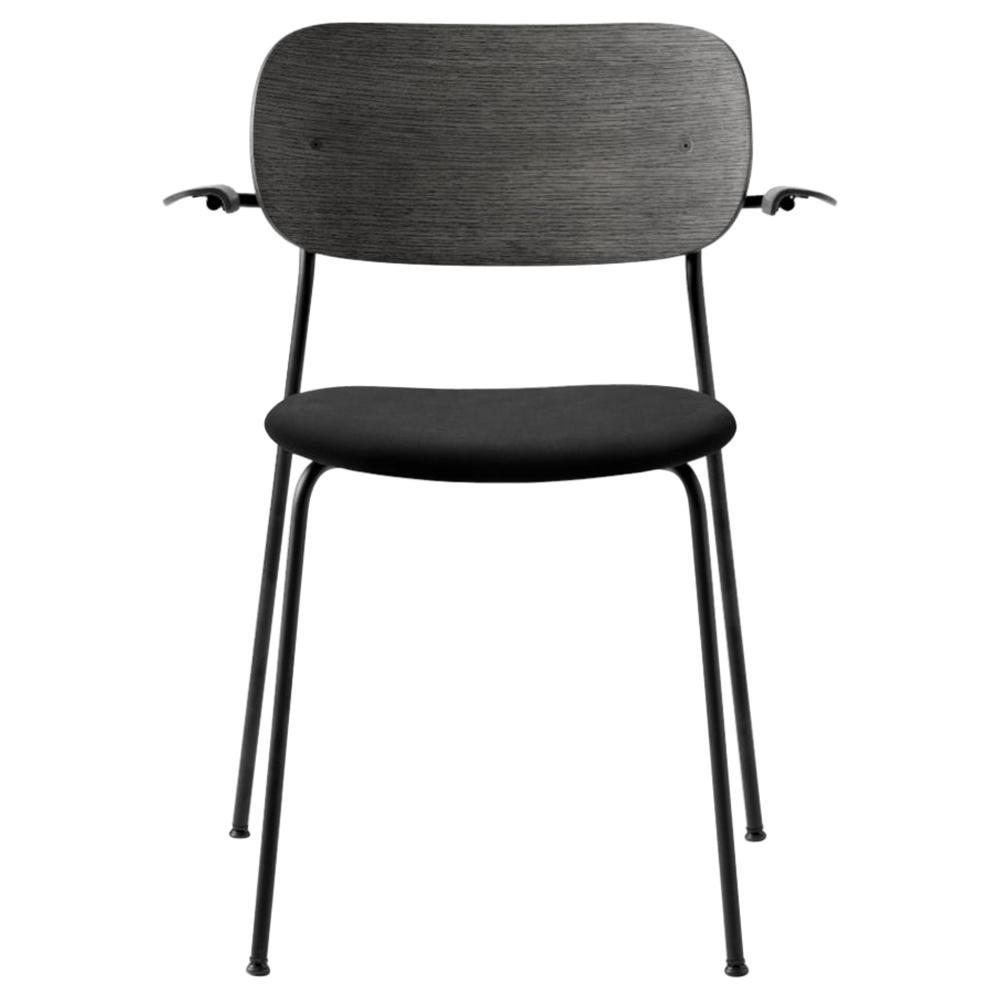 Co Chair, with Armrest, Black Icon '0842' Seat, Black Oak Back and Arms