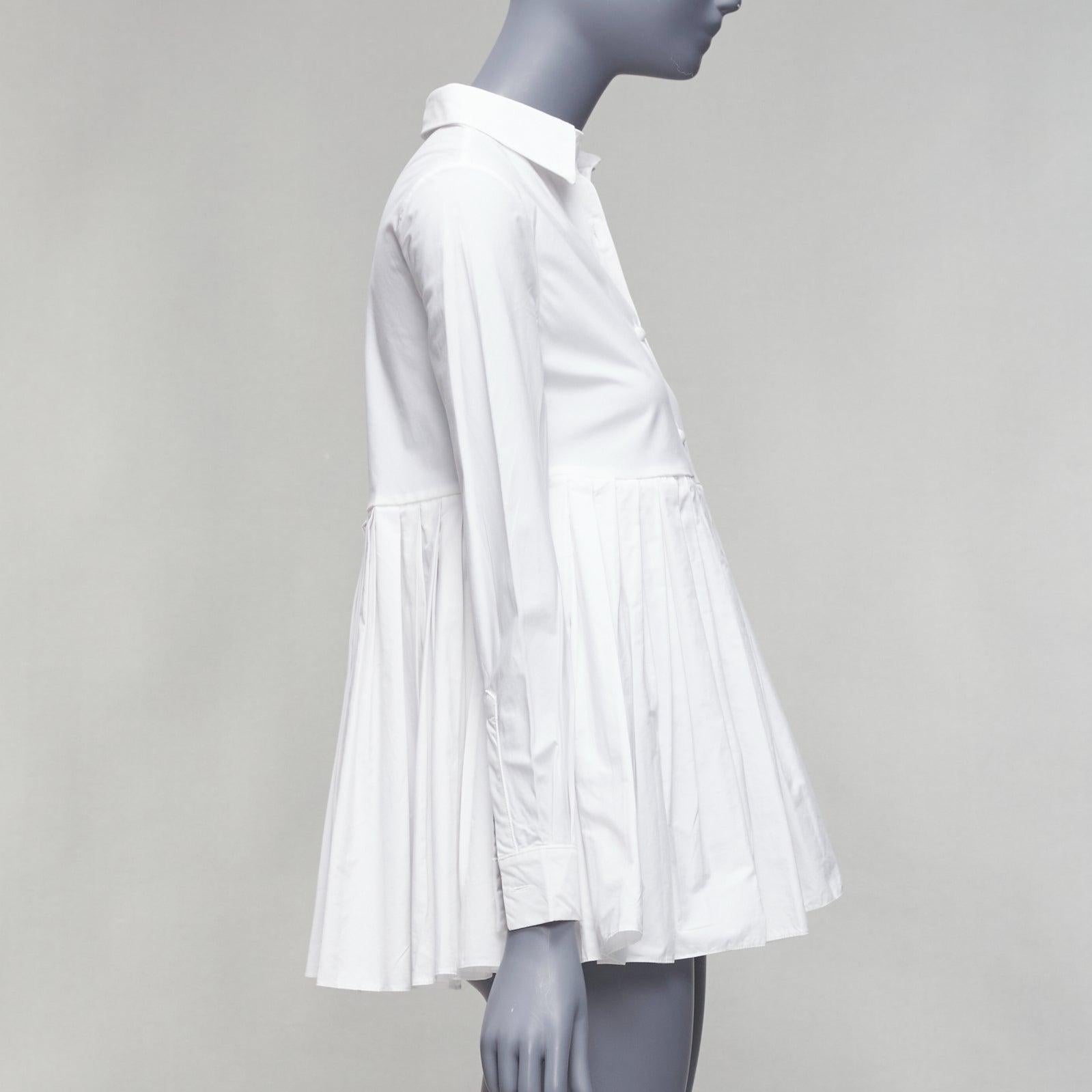COLLECTIONS chemise péplum plissée à taille haute en coton blanc taille US0 XS Pour femmes en vente