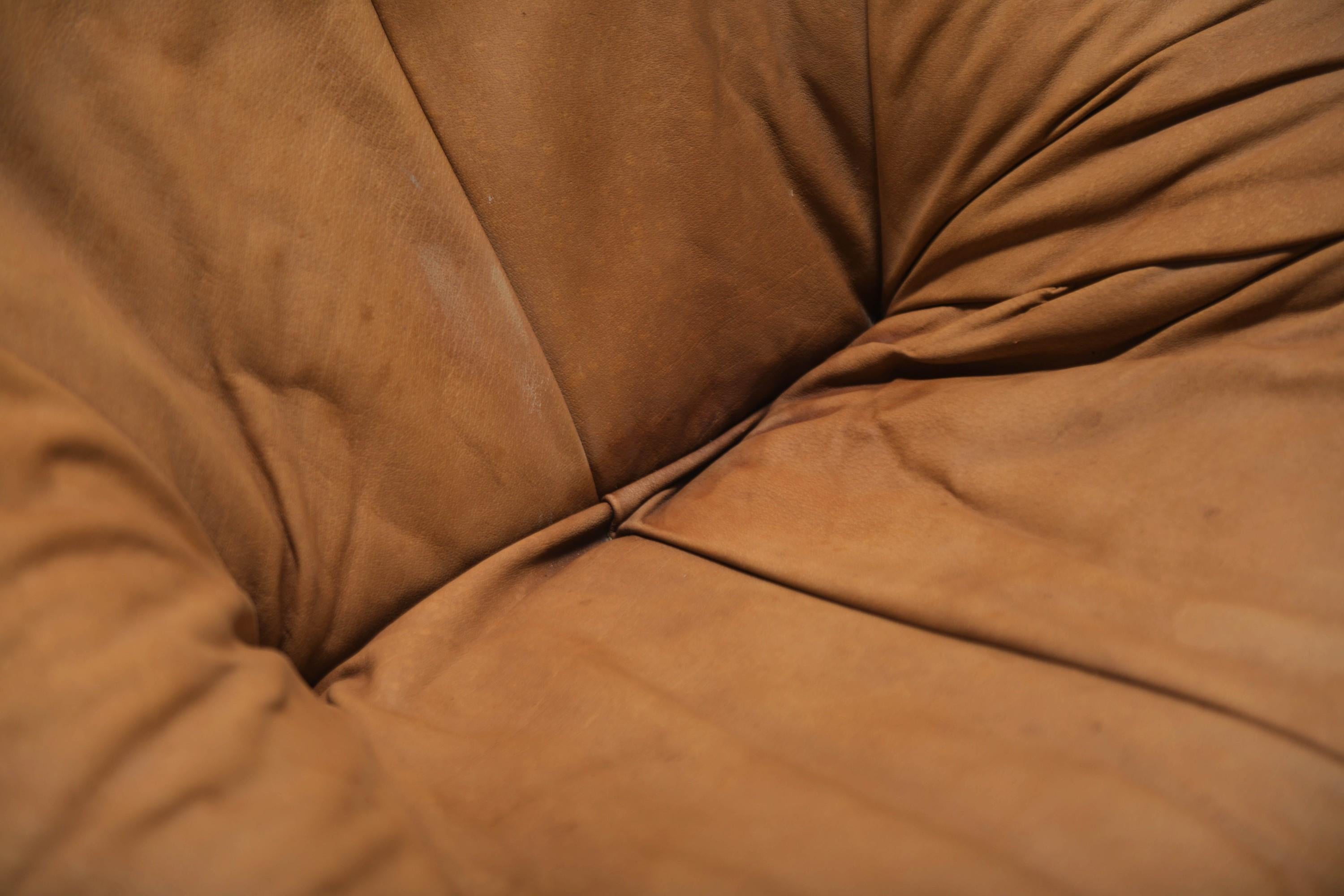 Cognac Leather Delantra Swivel Lounge Chair by Gerard van den Berg for Montis For Sale 4