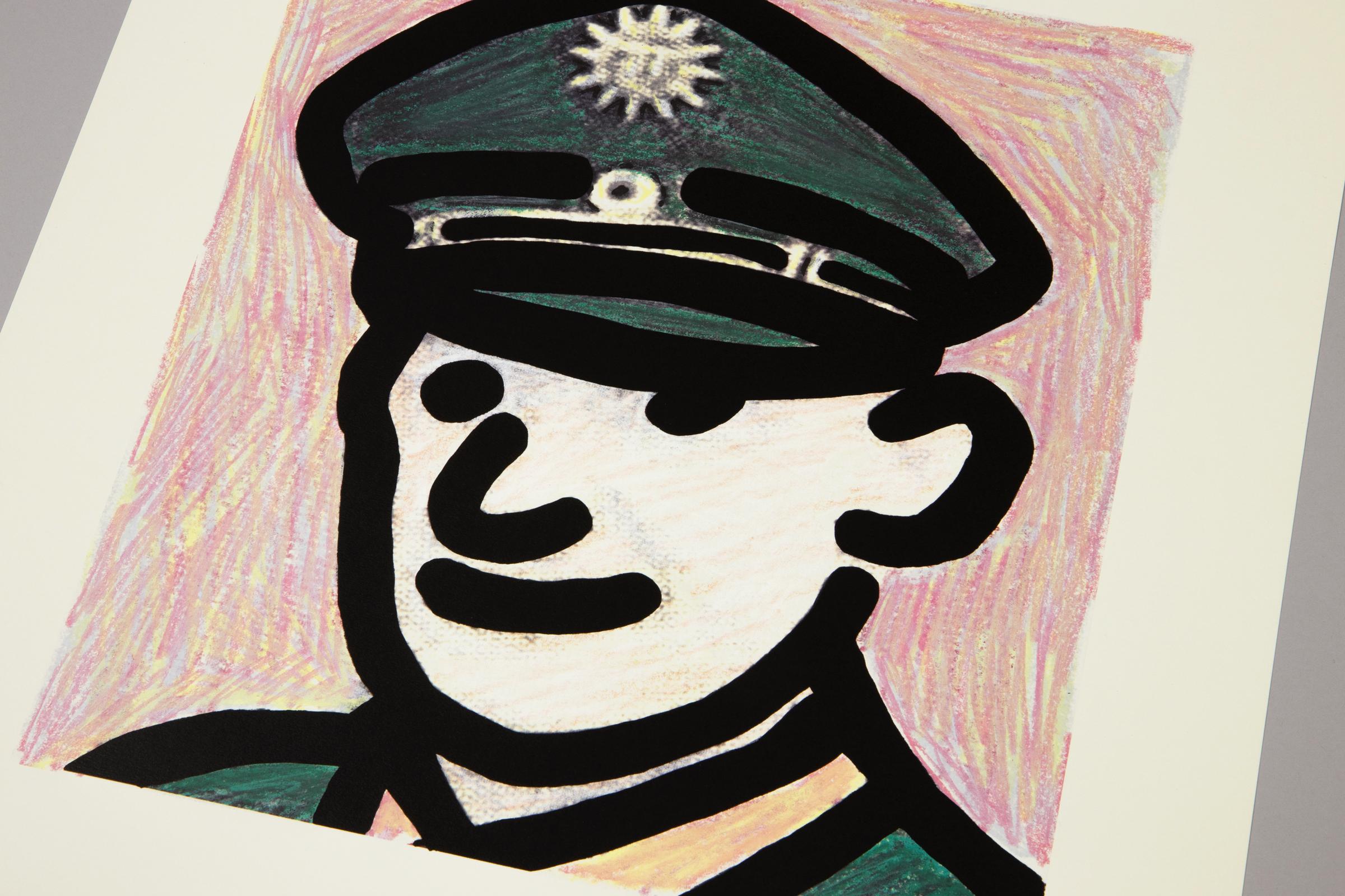 C.O. Paeffgen, Poliziste - Impression signée, 1992, Pop Art, Portrait en vente 2