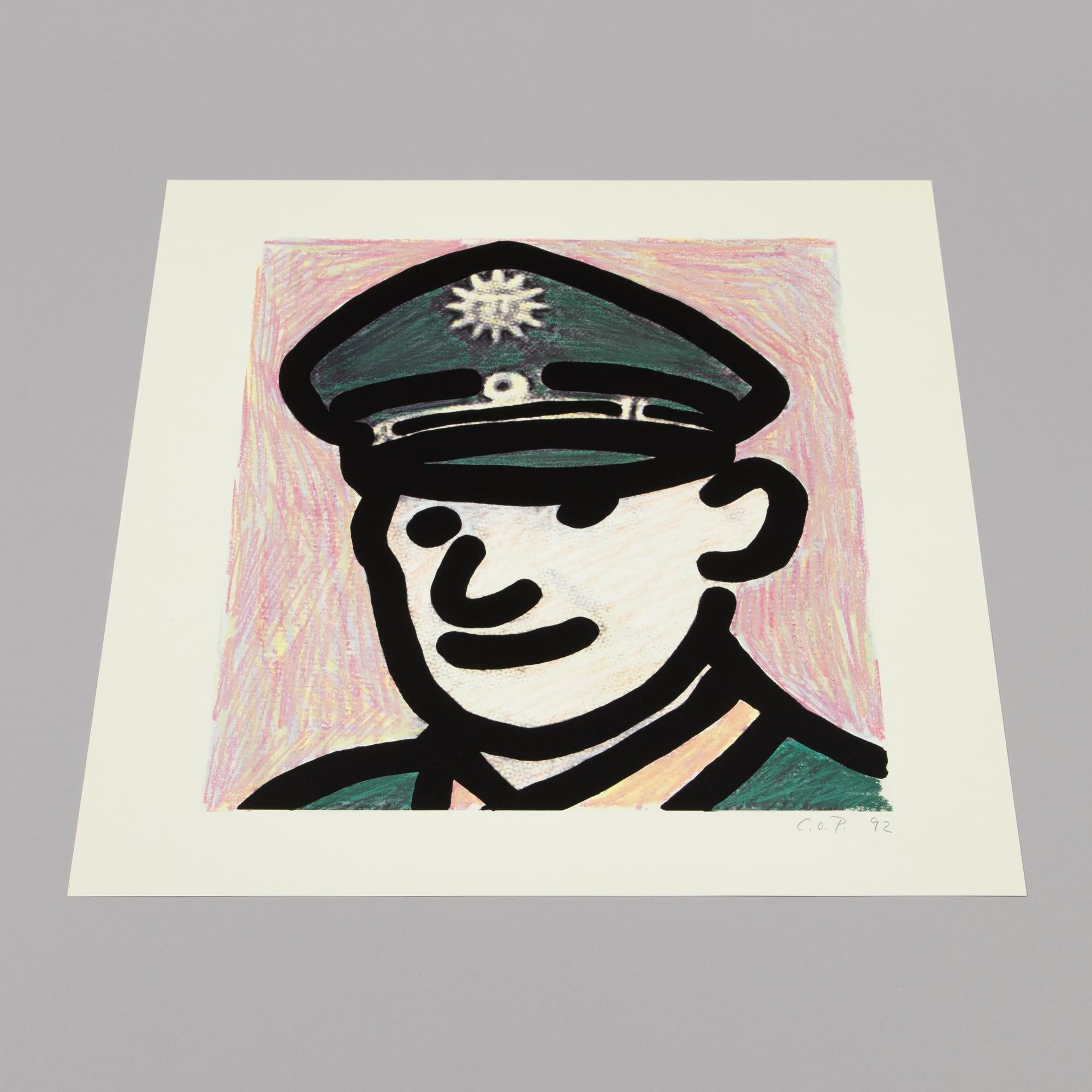 C.O. Paeffgen, Polizista - Stampa firmata, 1992, Pop Art, Ritratto in vendita 3