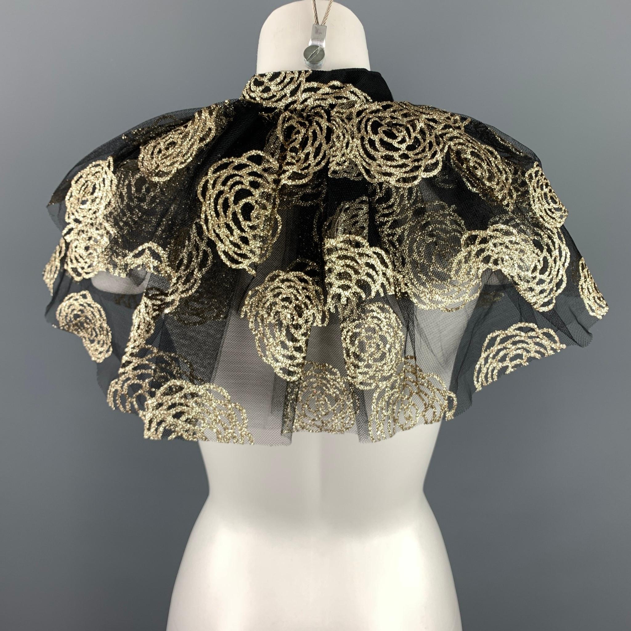 CO S/S 2018 Waist Size One Size Metallic Black & Gold Tule Collar In Excellent Condition In San Francisco, CA