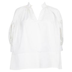 CO White V-Neck Puff Sleeve Top Size XS