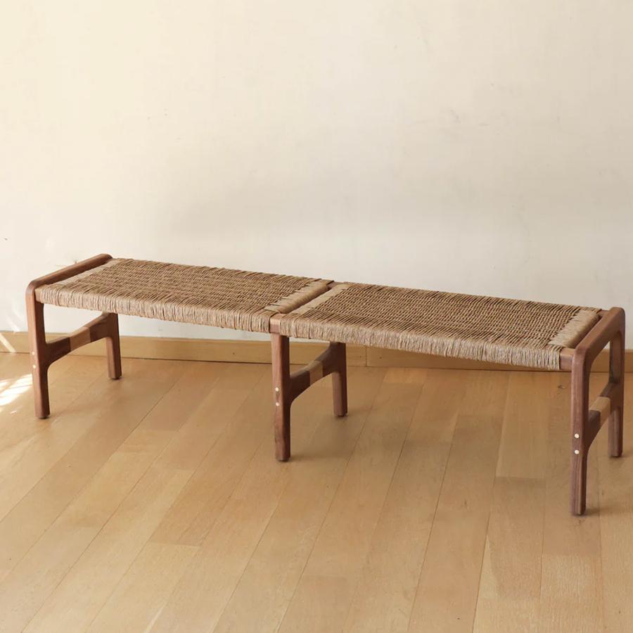 Mexicain Banc tissé Coa en noyer en vente