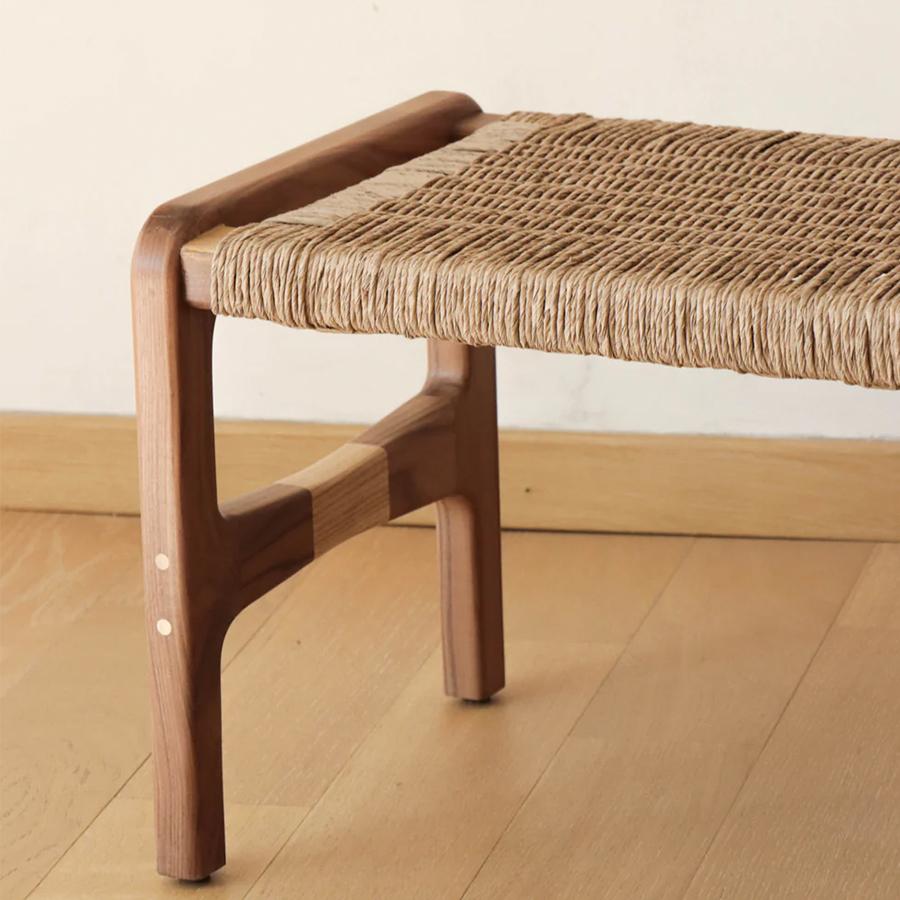 Travail du bois Banc tissé Coa en noyer en vente