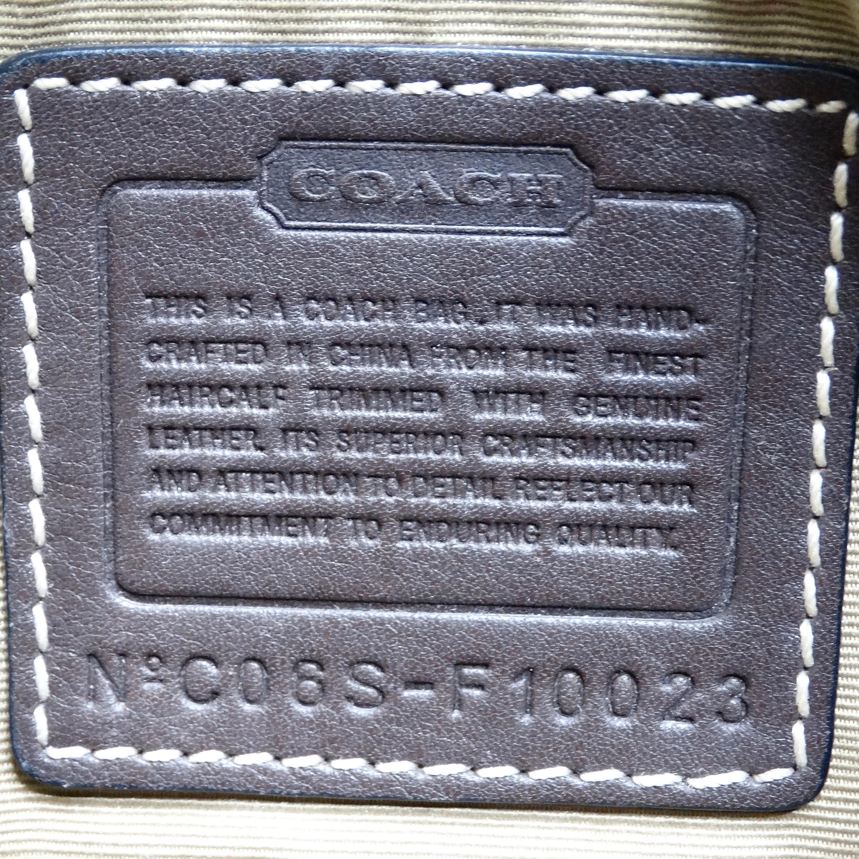 Bolso de hombro Coach de pelo de becerro con estampado de cebra de los años 90 6