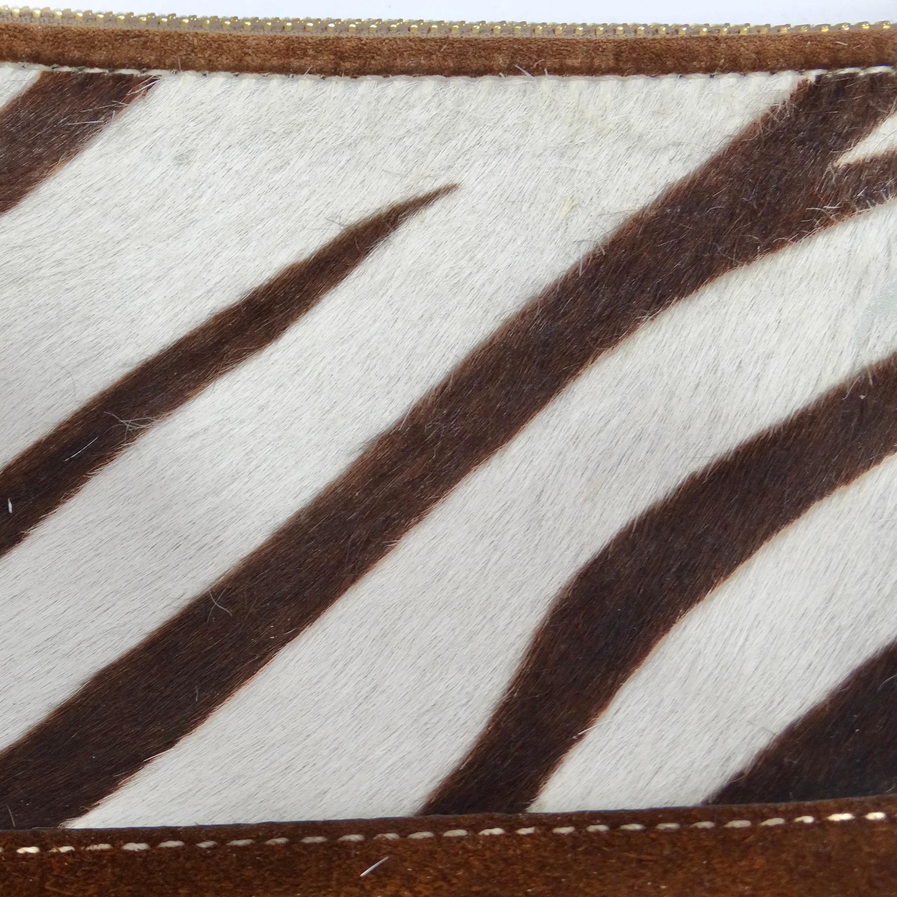 Femenino o masculino Bolso de hombro Coach de pelo de becerro con estampado de cebra de los años 90