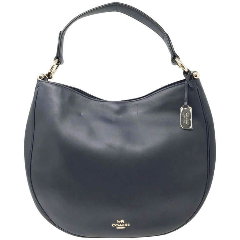 Coach 36026 Nomad Hobo In Glovetan Leather Navy Blue Ladies Bag For