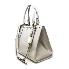 Coach 37400 Crosby Carryall in Floral Rivets Leather Chalk Women's Bag