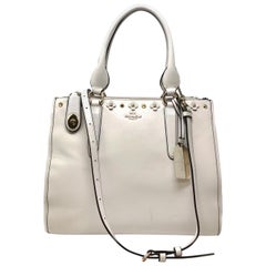 Coach 37400 Crosby Carryall en cuir Rivets à motifs floraux Chalk pour femmes