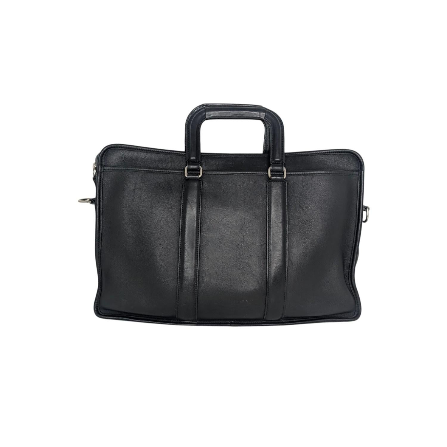 Noir Coach 90s Embassy Large Briefcase en cuir noir en vente