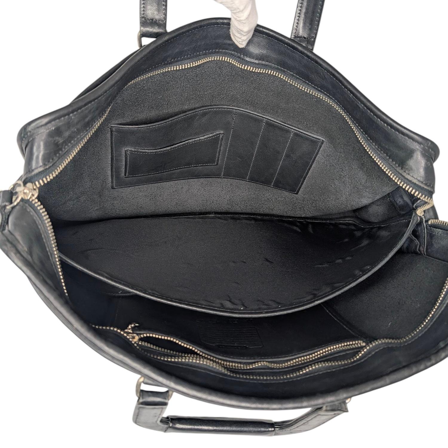 Coach 90s Embassy Large Briefcase en cuir noir en vente 1