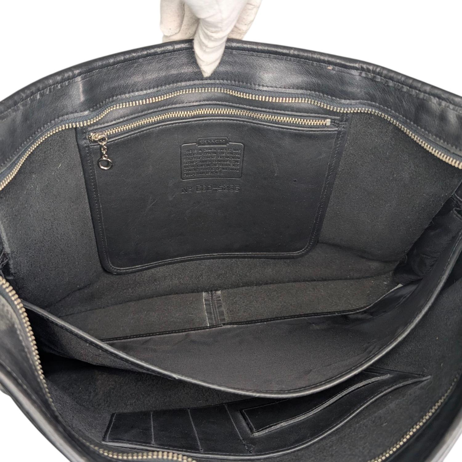 Coach 90s Embassy Large Briefcase en cuir noir en vente 4
