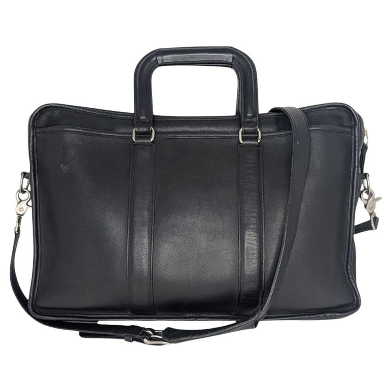 Coach 90s Black Leather Embassy Large Briefcase For Sale at 1stDibs